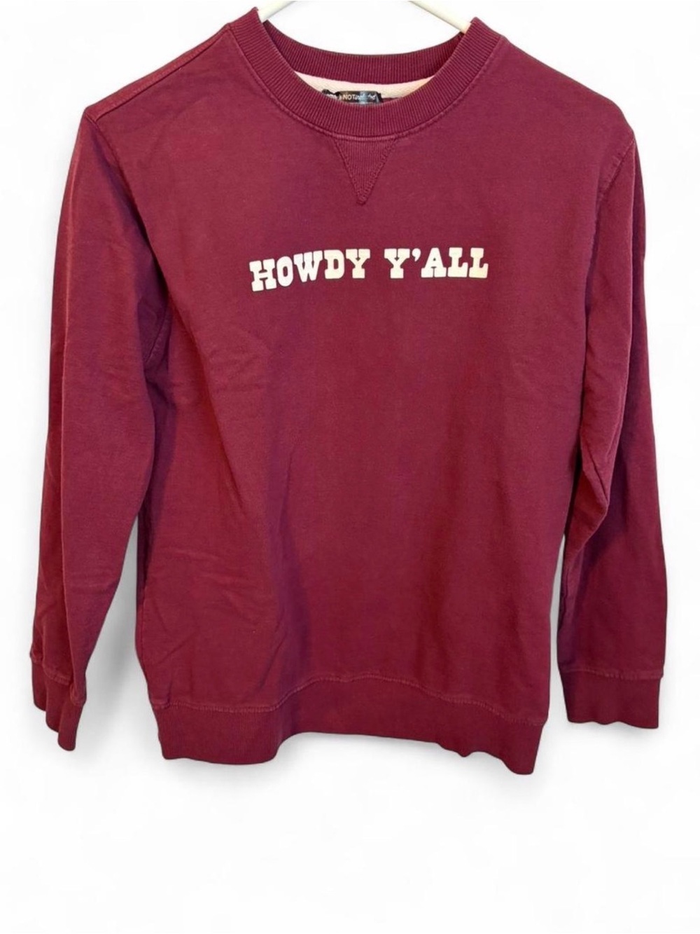Howdy Y'All Crewneck Sweatshirt - Burgundy